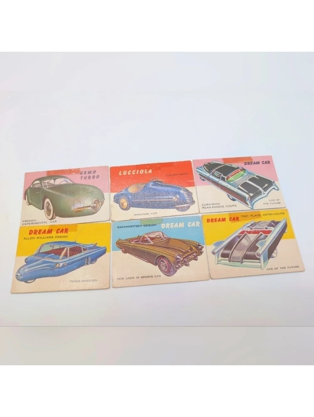 1954 Topps Car Card Set 6 Prototypes Cemo Turbo, Lucciola, Allen Williams++